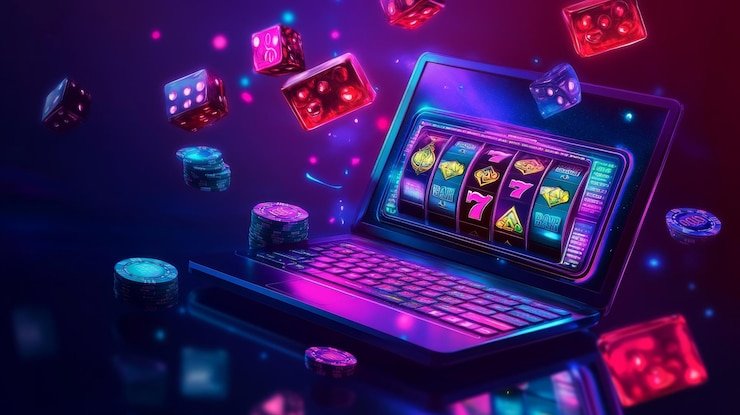 Antarmuka permainan Quickspin di dagongan dengan tombol putar dan tampilan saldo